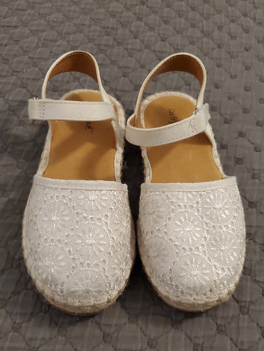 Cat & Jack White Lace Espadrilles Size 10